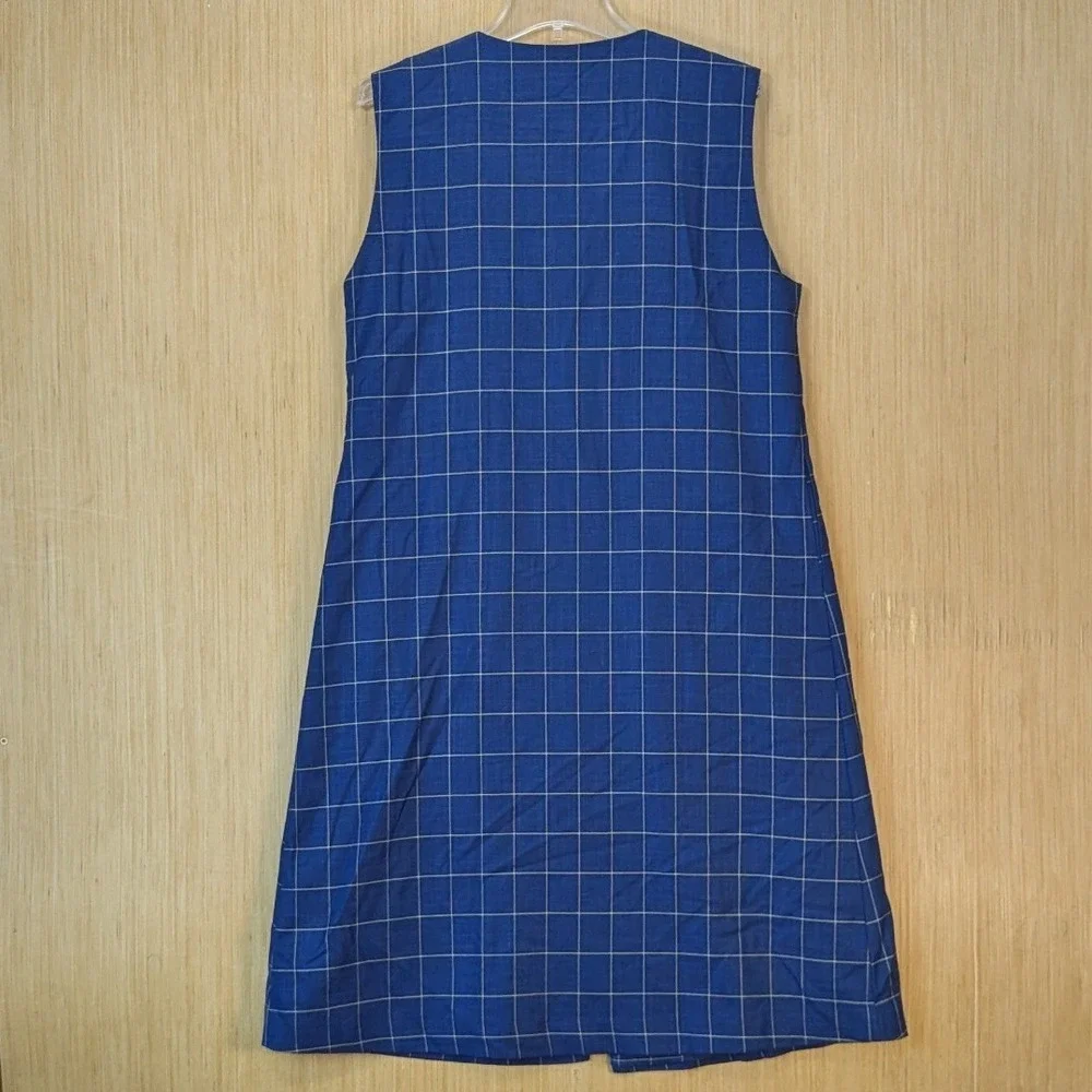 Anthropologie Preppy Old Money Quiet Luxury Longline Menswear Vest One size Blue